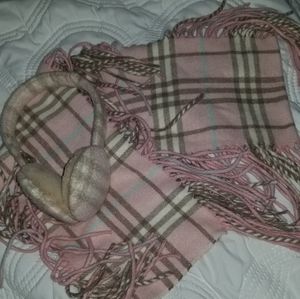 Burberry scarf and matching earmuffs